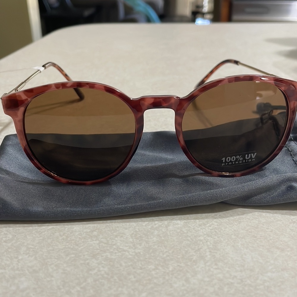 LOFT round  sunglasses color dark persimmon nwt